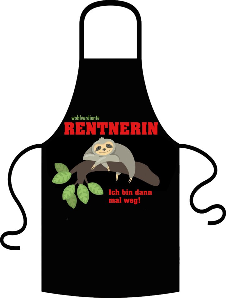 Wohlverdiente Rentnerin Schürze