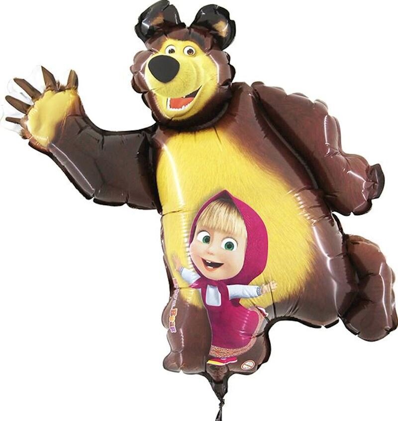 Masha mit Bär mini Silberfolienballon