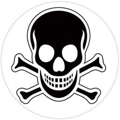 Skulls - Skull & Crossbones Black Sticker