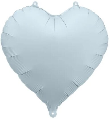 Folienballon Herz, 45cm - Nebelblau