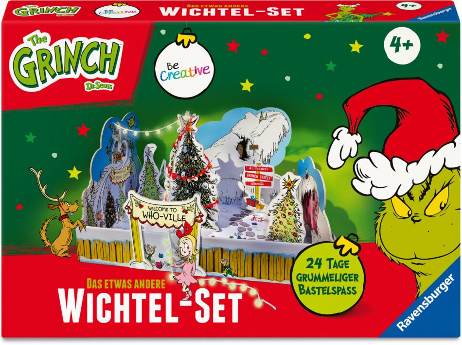 Ravensburger BeCreative Wichtelset Grinch - Bastelset für Kinder ab 6 Jahren, Wichteltür-Set & Wichtelstreiche für Mädchen und Jungen, Wichtelhaus - 12028009