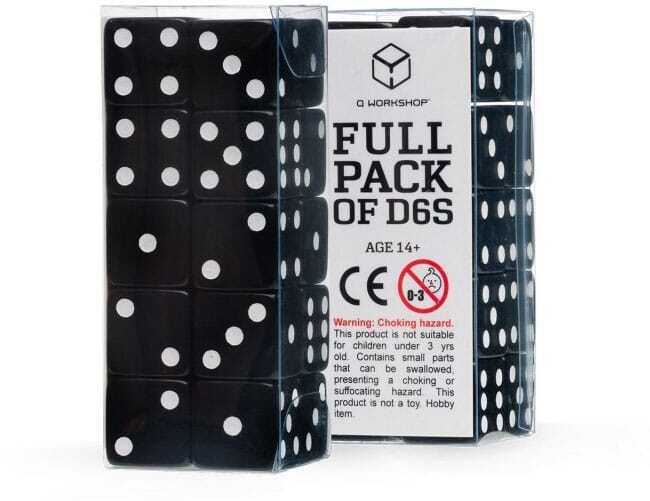 Q Workshop Würfel Set Full Pack D6 Schwarz (20)