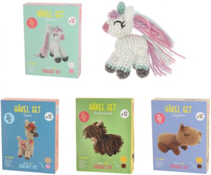 Haekel Set DIY, Tiere, gross - 4-fach sortiert