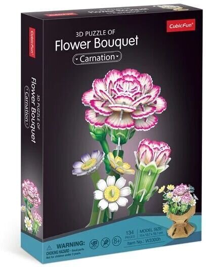 CUBICFUN - 3D Puzzle Blumentopf Nelke 134 Teile