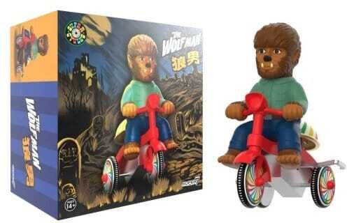 Universal Monsters Super Cycles Fahrzeug The Wolf Man (Brown w/ Red Trike)