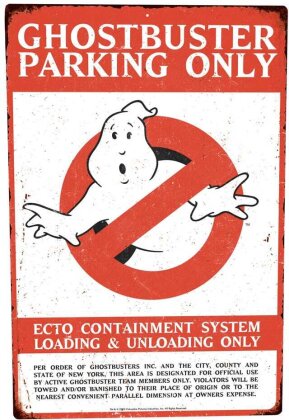 Ghostbusters Me&shy;tall&shy;schild Parking