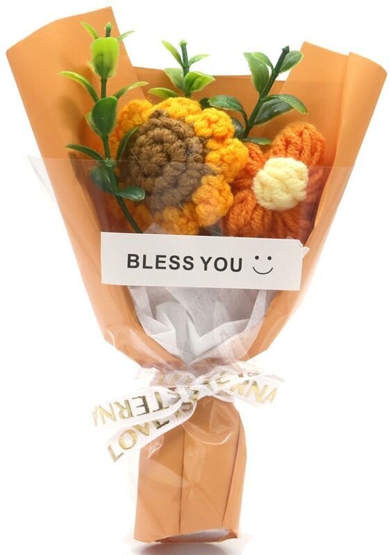 Knitted Flowers gelb 15cm