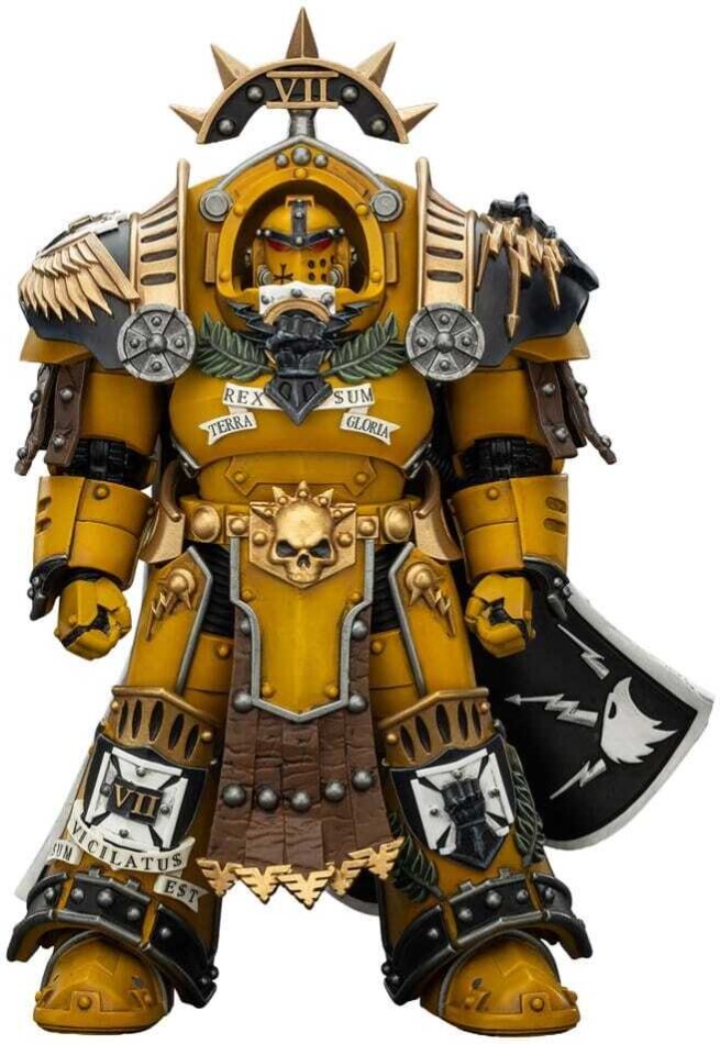 Warhammer Imperial Fists Actionfigur Legion Praetor in Tartaros Terminator Armourwith Power Sword and Vigil Storm Shield 14 cm
