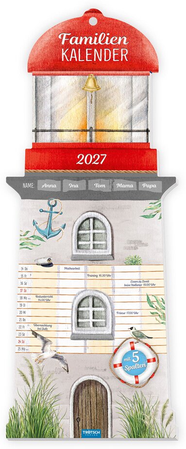 TRÖTSCH - Formkalender Familienkalender Leuchtturm 2027