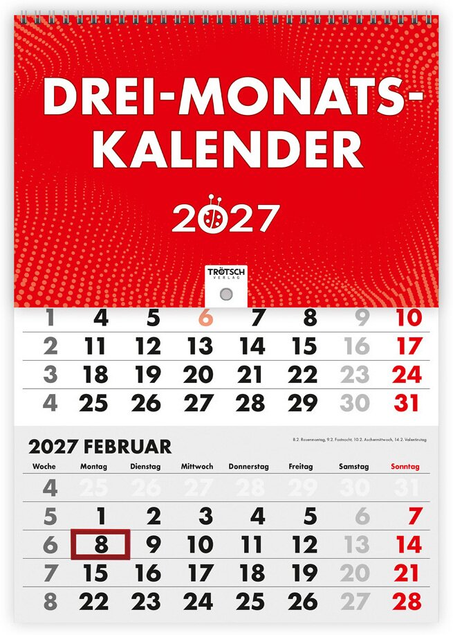 TRÖTSCH - Dreimonatskalender Drei-Monatskalender 2027