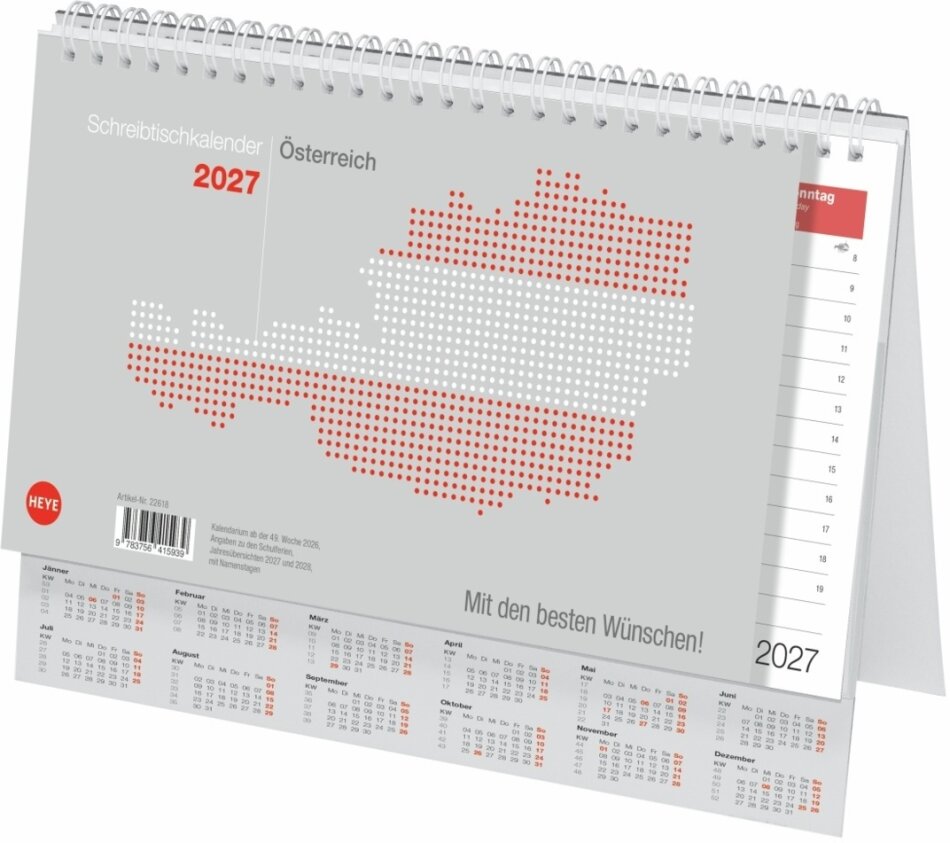 Schreibtischkalender Österreich groß 2027