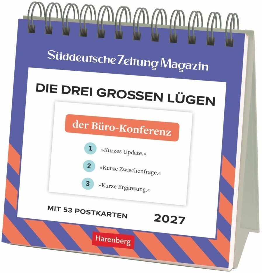 Die drei großen Lügen Premium-Postkartenkalender 2027 - 53 Postkarten mit amüsanten Alltagslügen