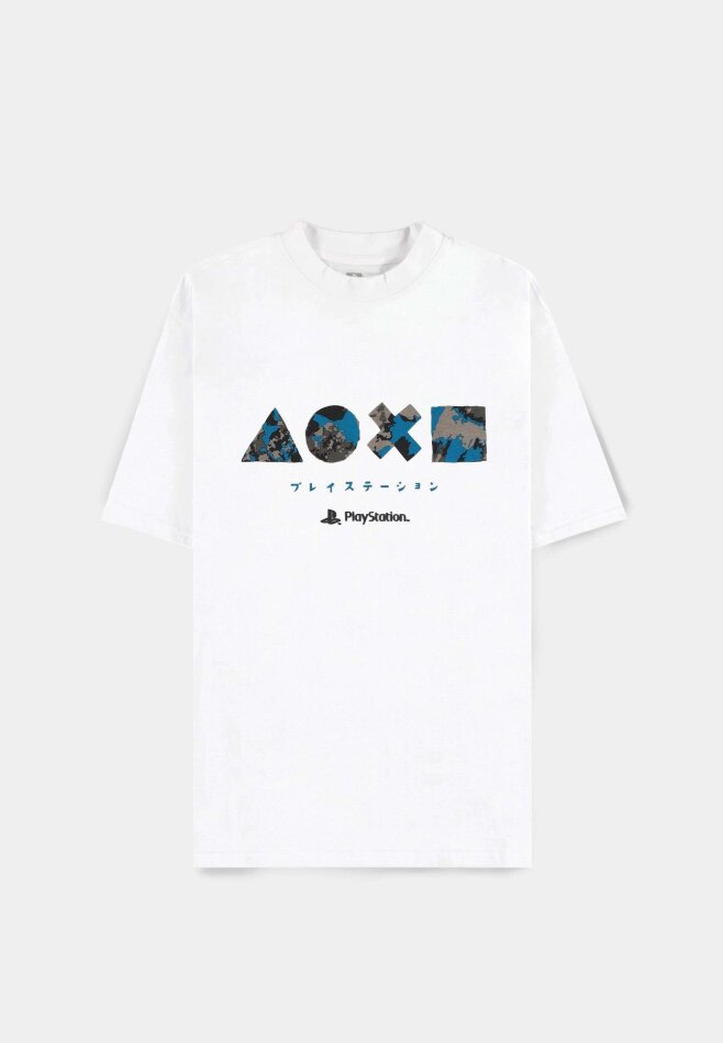 Playstation - Icons Japan Men's Short Sleeved T-Shirt (Loose Fit) - Xl Short Sleeved T-Shirts M White