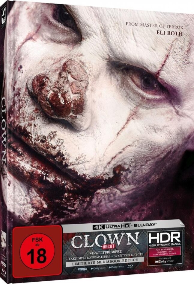 Clown (2014) Cover D, Édition Limitée, Mediabook, Uncut, 4K Ultra HD + Blu-ray
