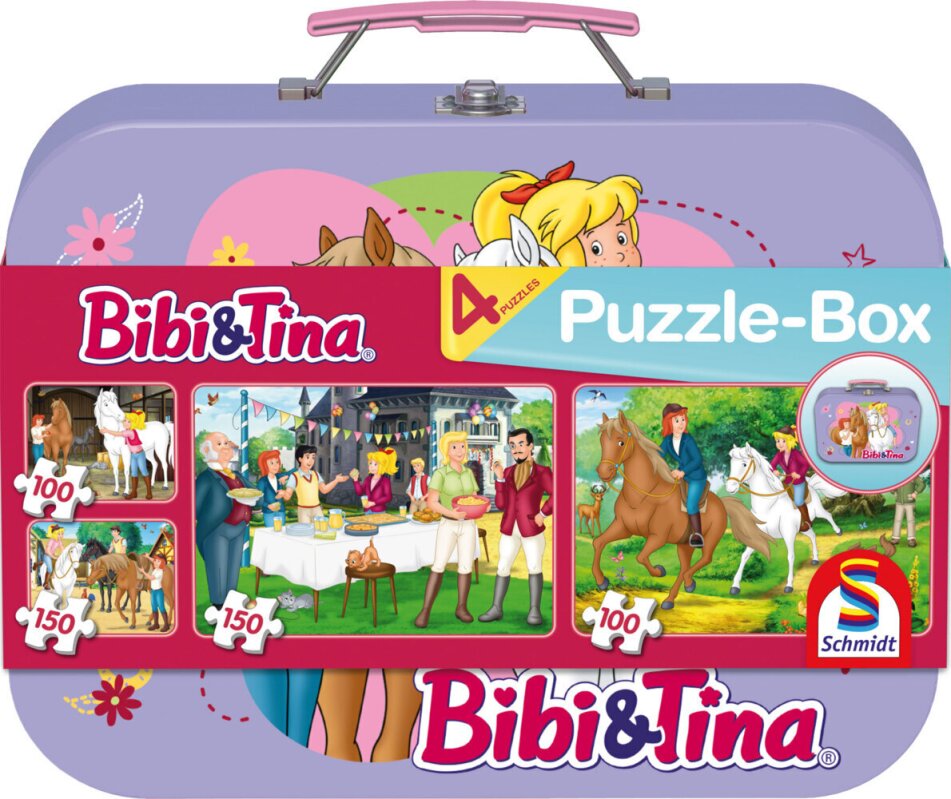 Bibi & Tina, Puzzle-Box, 2x100 - 2x150 Teile im Metallkoffer