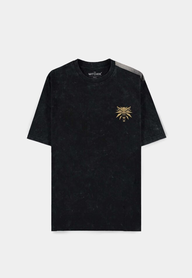 The Witcher - Geralt And Yennefer Men's Short Sleeved Vintage T-Shirt - Loose Fit - 2Xl Short Sleeved T-Shirts U Black