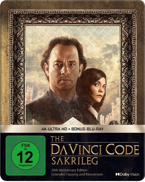 The Da Vince Code - Sakrileg (2006) 20th Anniversary Edition, Extended Edition, Kinoversion, Limited Edition, Steelbook, 2 4K Ultra HDs + Blu-ray