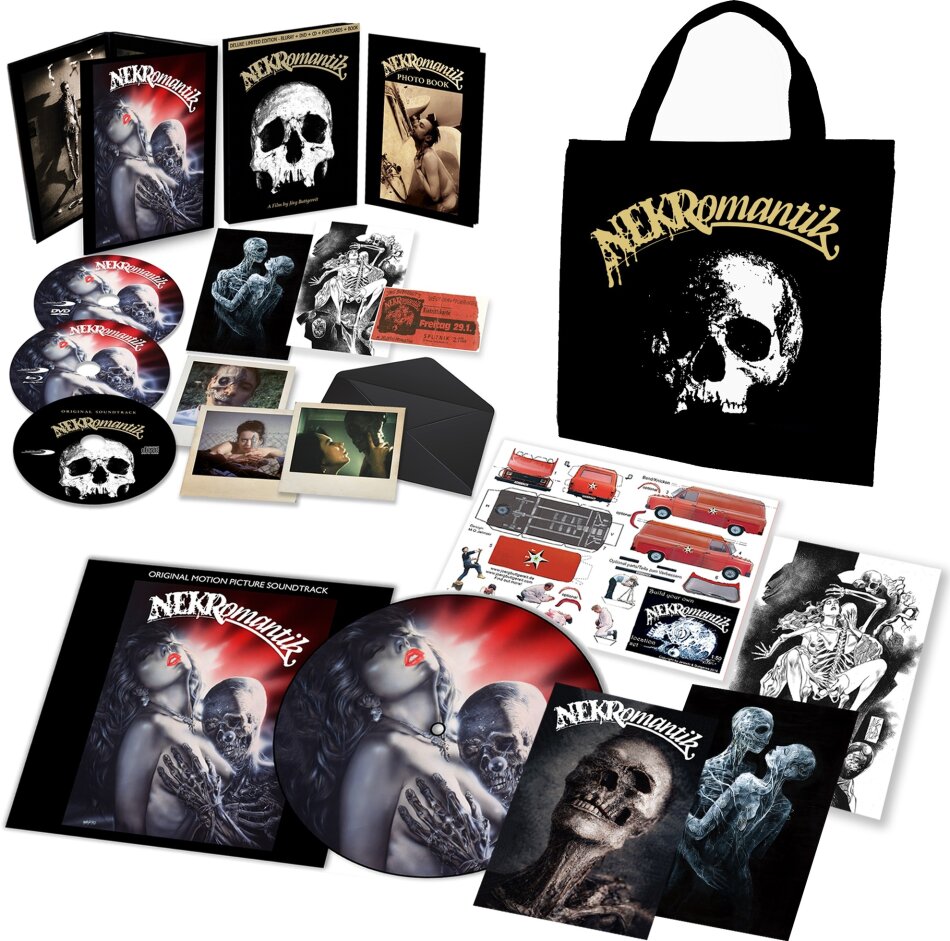 Nekromantik (1987) Bag Edition, Édition Deluxe Limitée, Blu-ray + DVD + CD + LP + Livre
