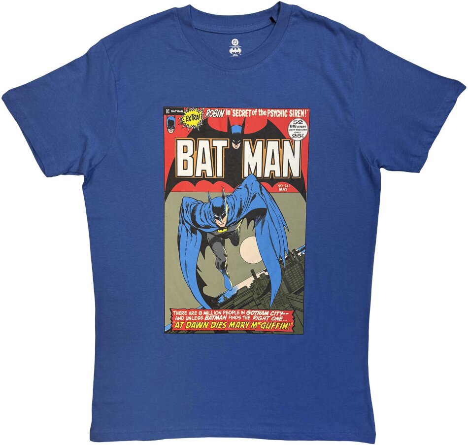 DC Comics Unisex T-Shirt - Batman Comic Cover (Blue)