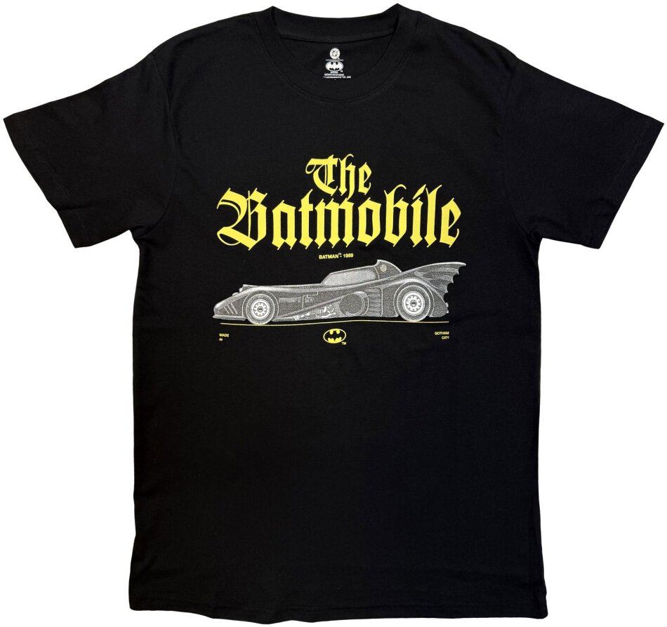 DC Comics Unisex T-Shirt - Batman The Batmobile (Black)