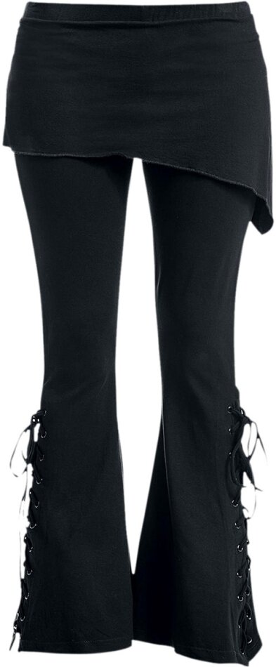 Spiral Ladies Boot Cut Leggings with Micro Skirt - Plain (Black) (Blank)
