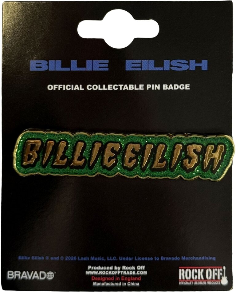 Billie Eilish Pin Badge - Glitter Logo