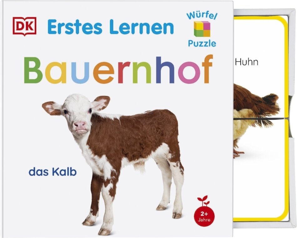 Erstes Lernen Würfelpuzzle. Bauernhof