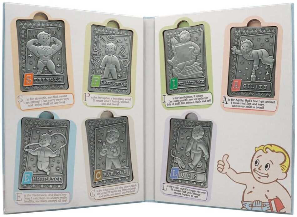 Fallout Metallbarren mit Album S.P.E.C.I.A.L. Perk Card Collector’s Album