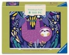 Minipuzzle 100 Teile - Lächelndes lila Faultier