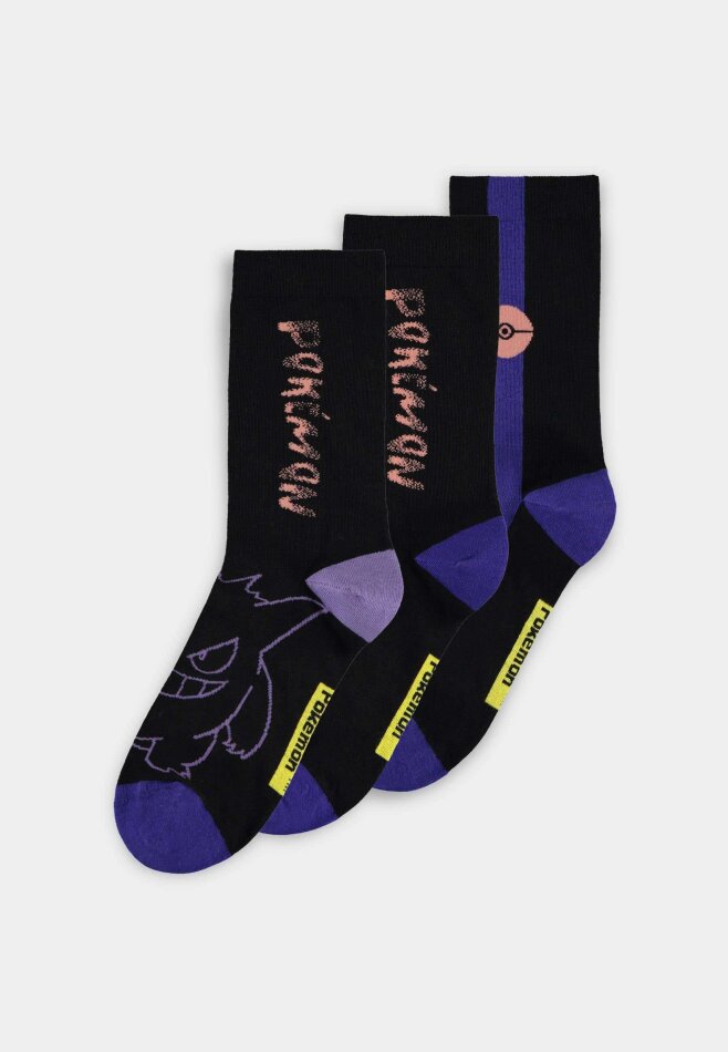Pokmon - Men's Crew Socks (3Pack) - 39/42 Crew Socks M Black