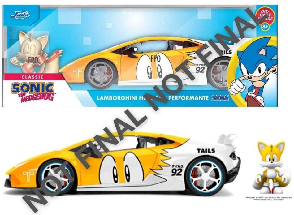 Sonic Diecast Modell 1:24 Tails Lamborghini Huracan 19 cm
