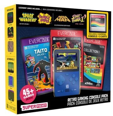 Capcom Super Pocket Starter Bundle with 3 Evercade Cartridges (48 Retro Games)